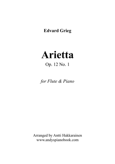Arietta Op. 12 No. 1 (from Lyric Pieces) - Flute & Piano (arr. Antti Hakkarainen)