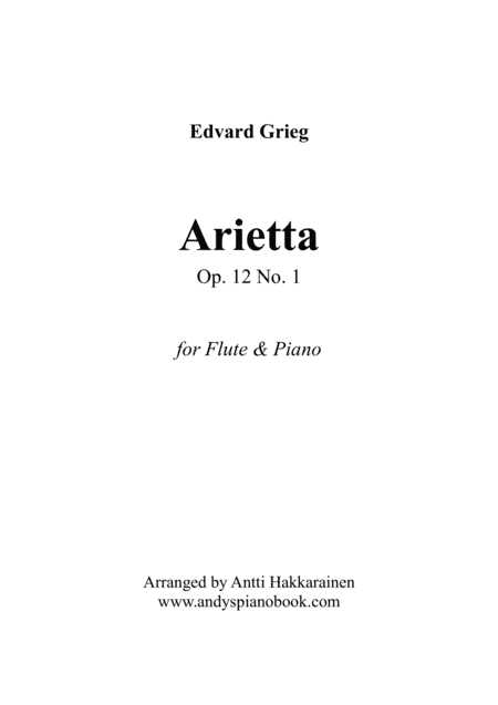 Arietta Op. 12 No. 1 (from Lyric Pieces) - Flute & Piano (arr. Antti Hakkarainen)
