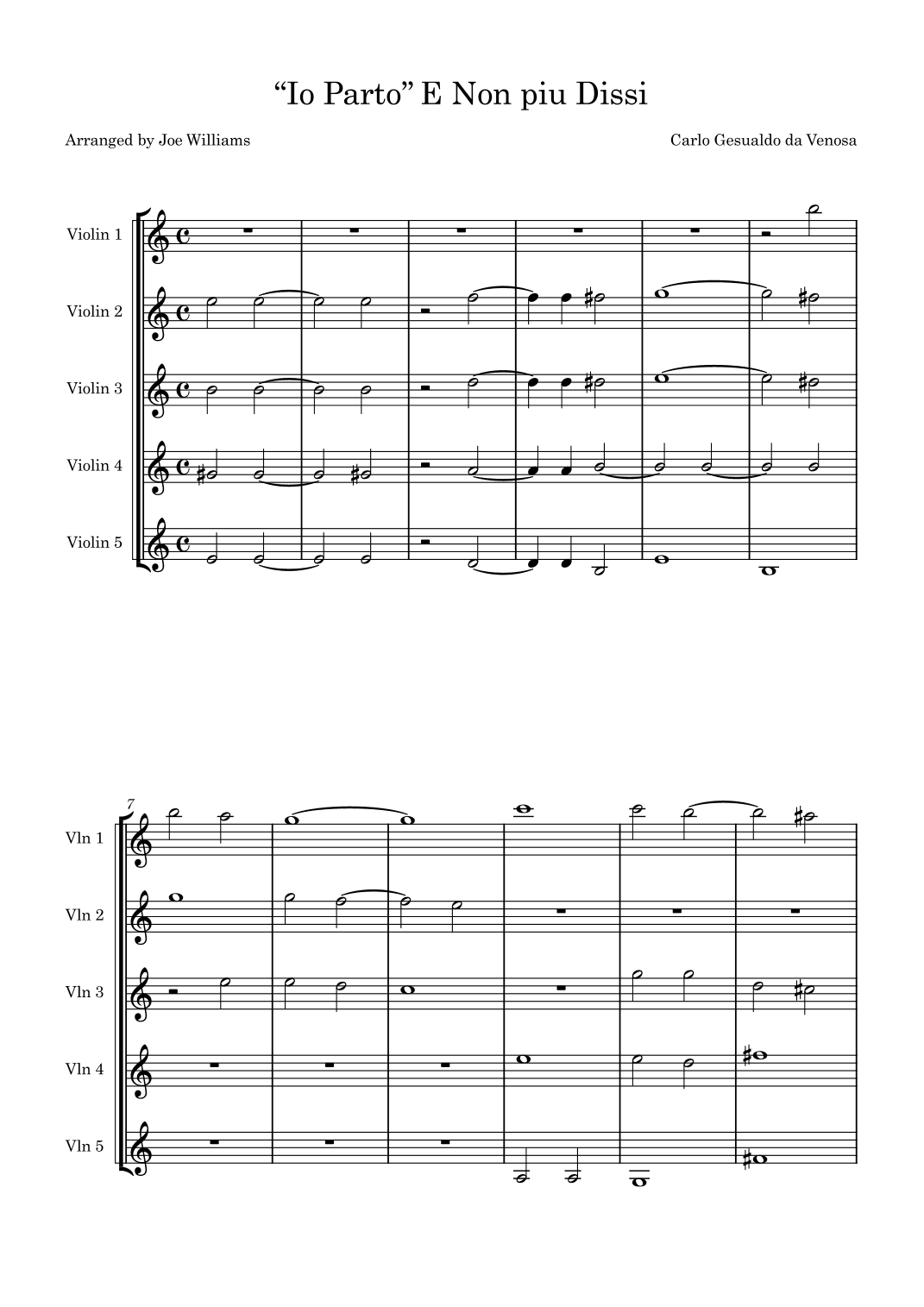 "Io Parto" e non Più Dissi. (arr. Joe Williams)