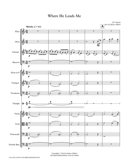 Where He Leads Me (arr. James Gilbert)