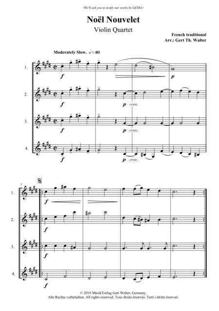Noel Nouvelet (arr. Gert Th. Walter)
