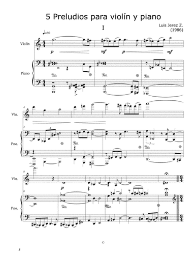 5 Preludes for  violin and piano