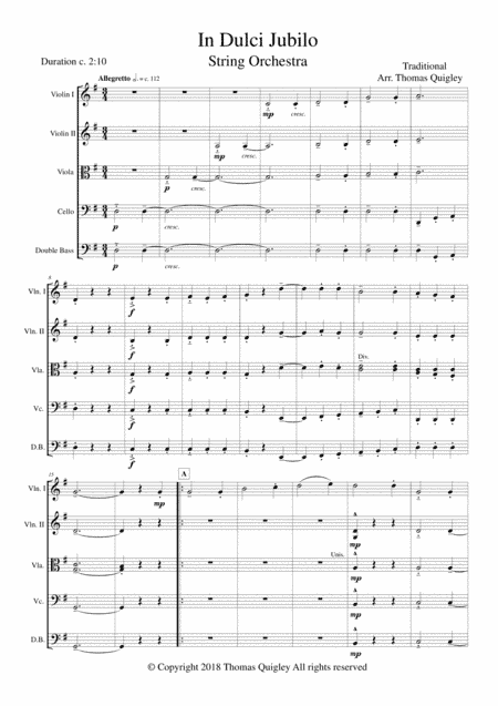 In Dulci Jubilo (arr. Thomas Quigley)