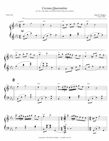Corona Quarantine - Piano Solo