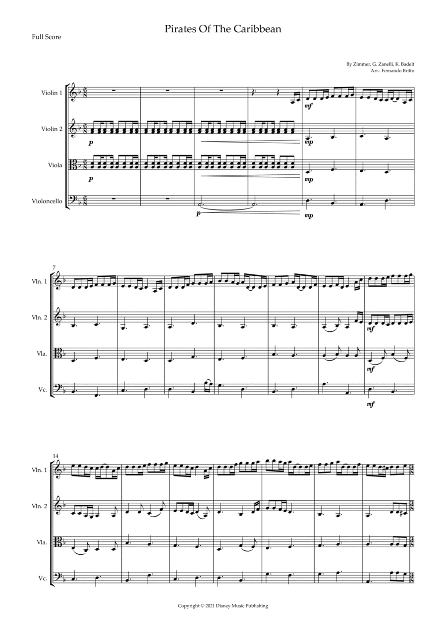 Pirates Of The Caribbean (arr. Fernando Britto)