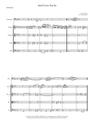 And I Love You So (arr. Fernando Britto)