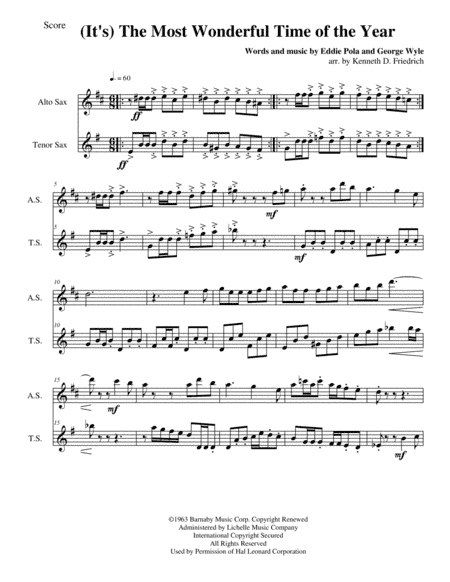 The Most Wonderful Time Of The Year (arr. Kenneth D. Friedrich)