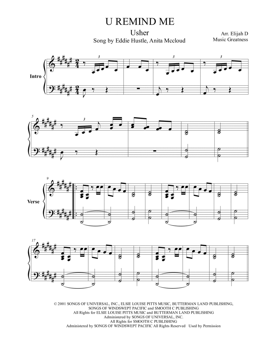 U Remind Me (arr. Music Greatness)