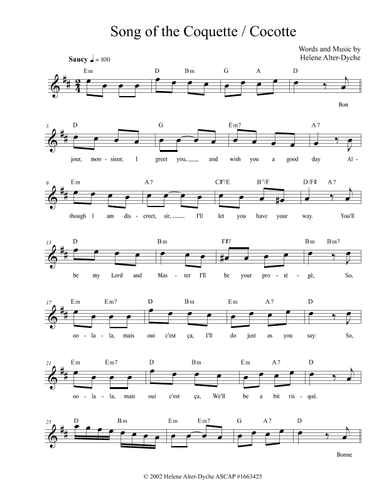 SONG OF THE COQUETTE//COCOTTE