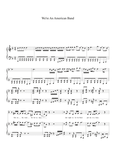 We're An American Band (arr. Biegler)
