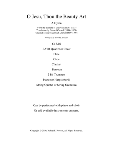 O Jesu, Thou the Beauty Art (arr. Robert E. Proctor)