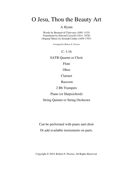 O Jesu, Thou the Beauty Art (arr. Robert E. Proctor)