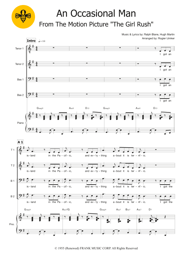 An Occasional Man (arr. Rogier Ijmker)