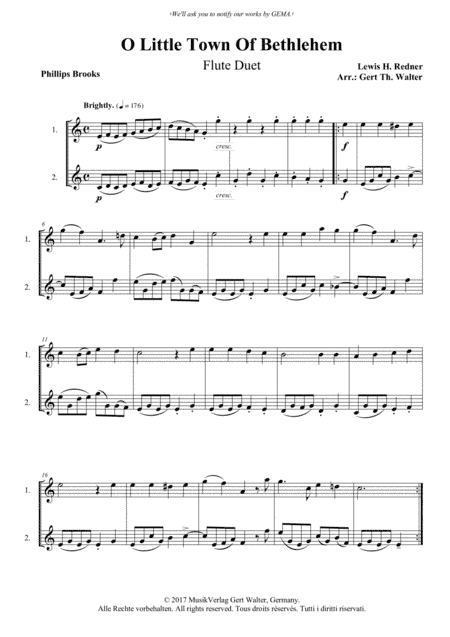 O Little Town Of Bethlehem (arr. Gert Th. Walter)