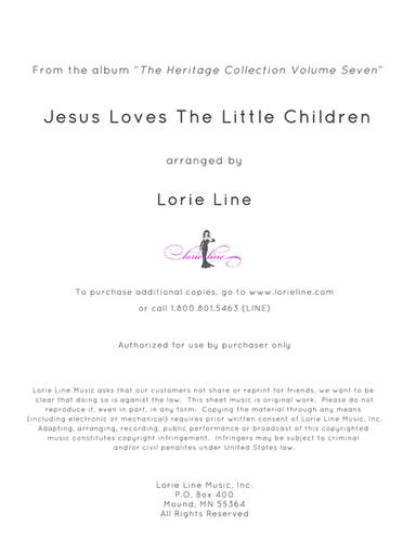 Jesus Loves The Little Children (arr. Lorie Line)