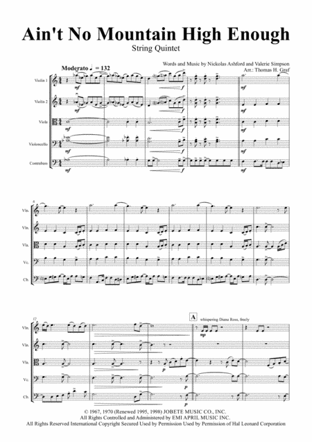 Ain't No Mountain High Enough (arr. Thomas Graf)