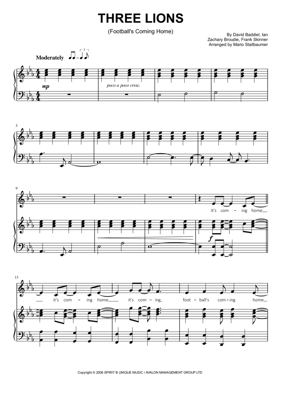 Three Lions (arr. Mario Stallbaumer)