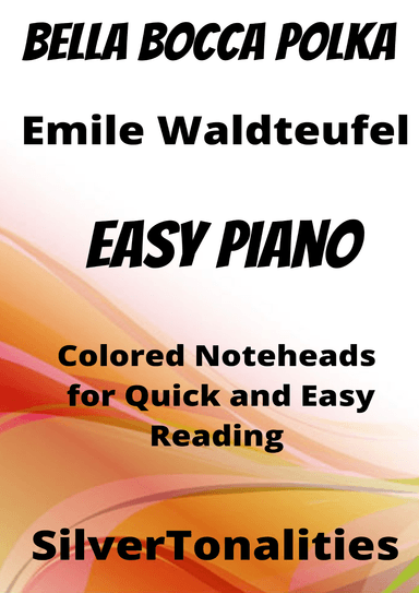 Bella Bocca Polka Easy Piano Sheet Music with Colored Notation (arr. SilverTonalities)