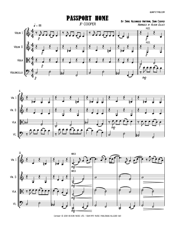 Passport Home (arr. Alison Gillies)