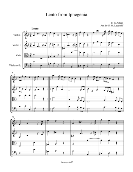 Lento from Iphegenia (arr. Nick Lacanski)
