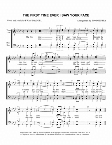 The First Time Ever I Saw Your Face (arr. Tom Gentry)