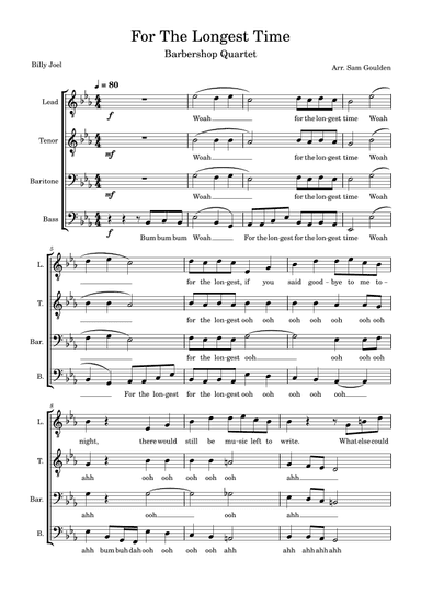 The Longest Time (arr. Samuel Goulden)