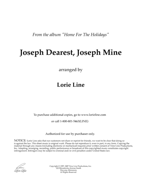 Joseph Dearest, Joseph Mine (from Home For The Holidays) (arr. Lorie Line)