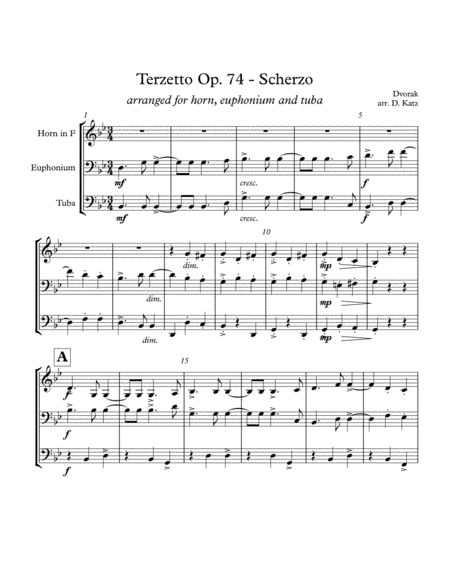 Scherzo from Terzetto Opus 74 by Antonin Dvorák (arr. David Katz)