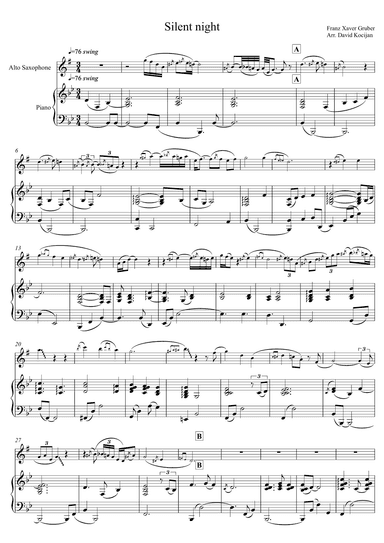 Silent night (alto sax & piano) (arr. David Kocijan)
