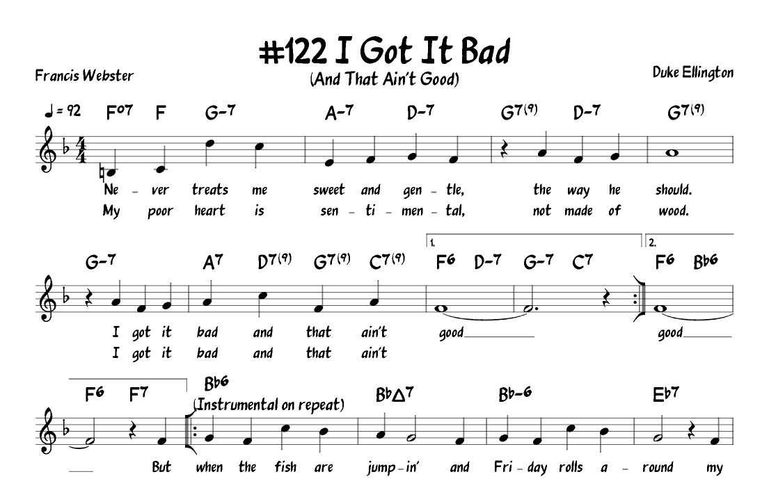 I Got It Bad And That Ain't Good (arr. John Fries)