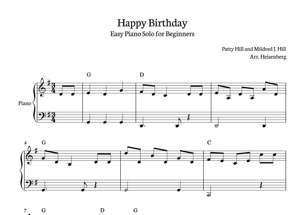 Happy Birthday (arr. Heisenberg)