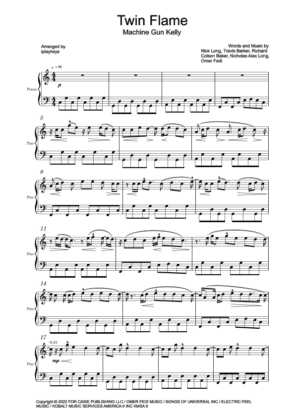 Twin Flame (arr. iplaykeys)