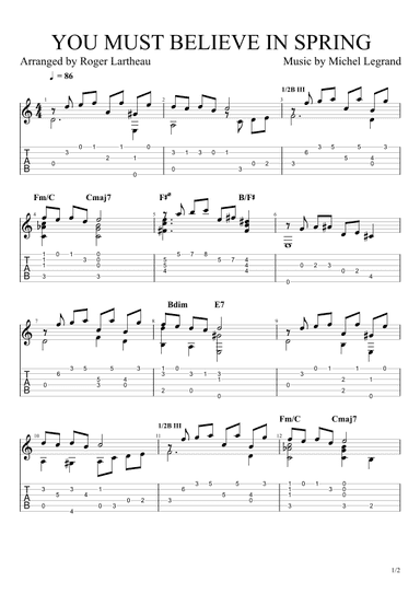 You Must Believe In Spring (arr. Roger Lartheau)
