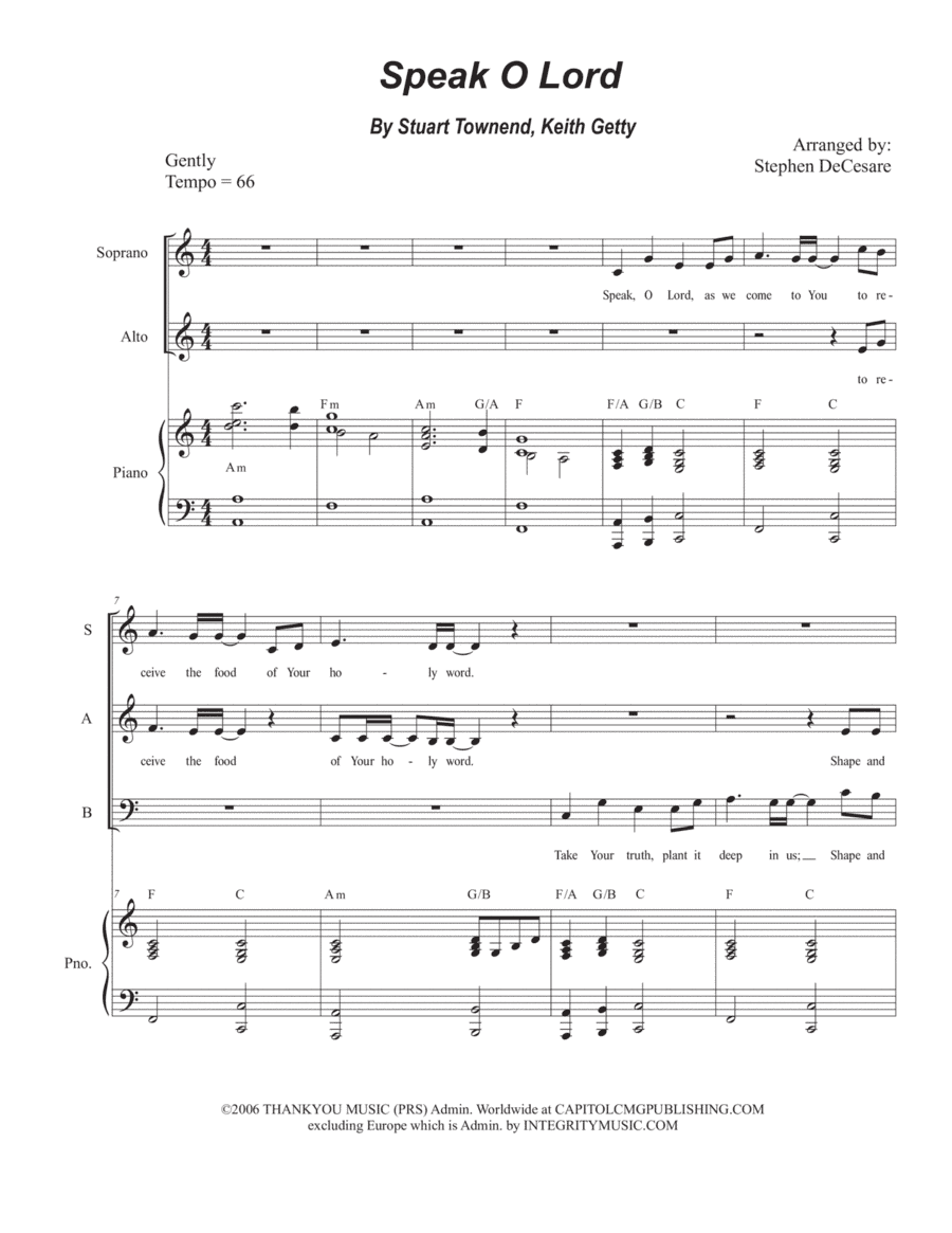 Speak O Lord (arr. Stephen DeCesare)