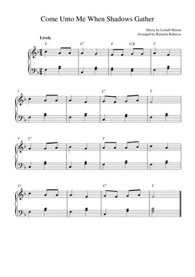 Come Unto Me When Shadows Gather (arr. Kaiserin Rebecca)