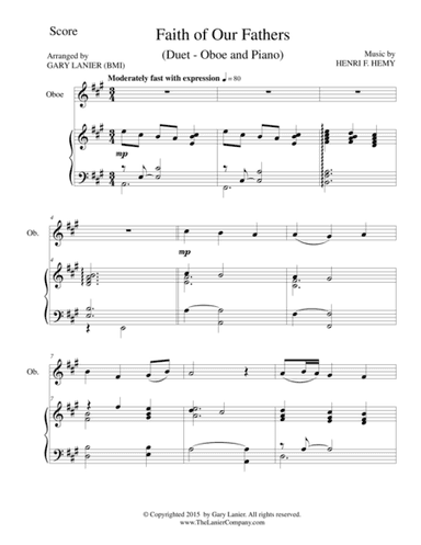 FAITH OF OUR FATHERS (Duet – Oboe and Piano/Score and Parts) (arr. Gary Lanier)