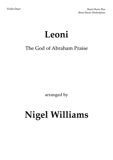 Leoni (The God of Abraham Praise), for Violin Duet (arr. Nigel Williams)