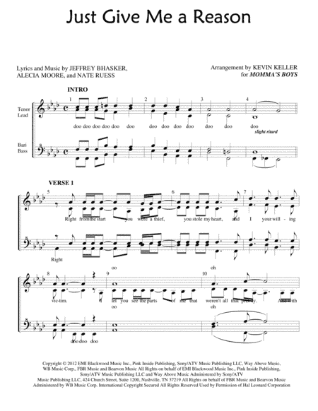 Just Give Me A Reason (arr. Kevin Keller)