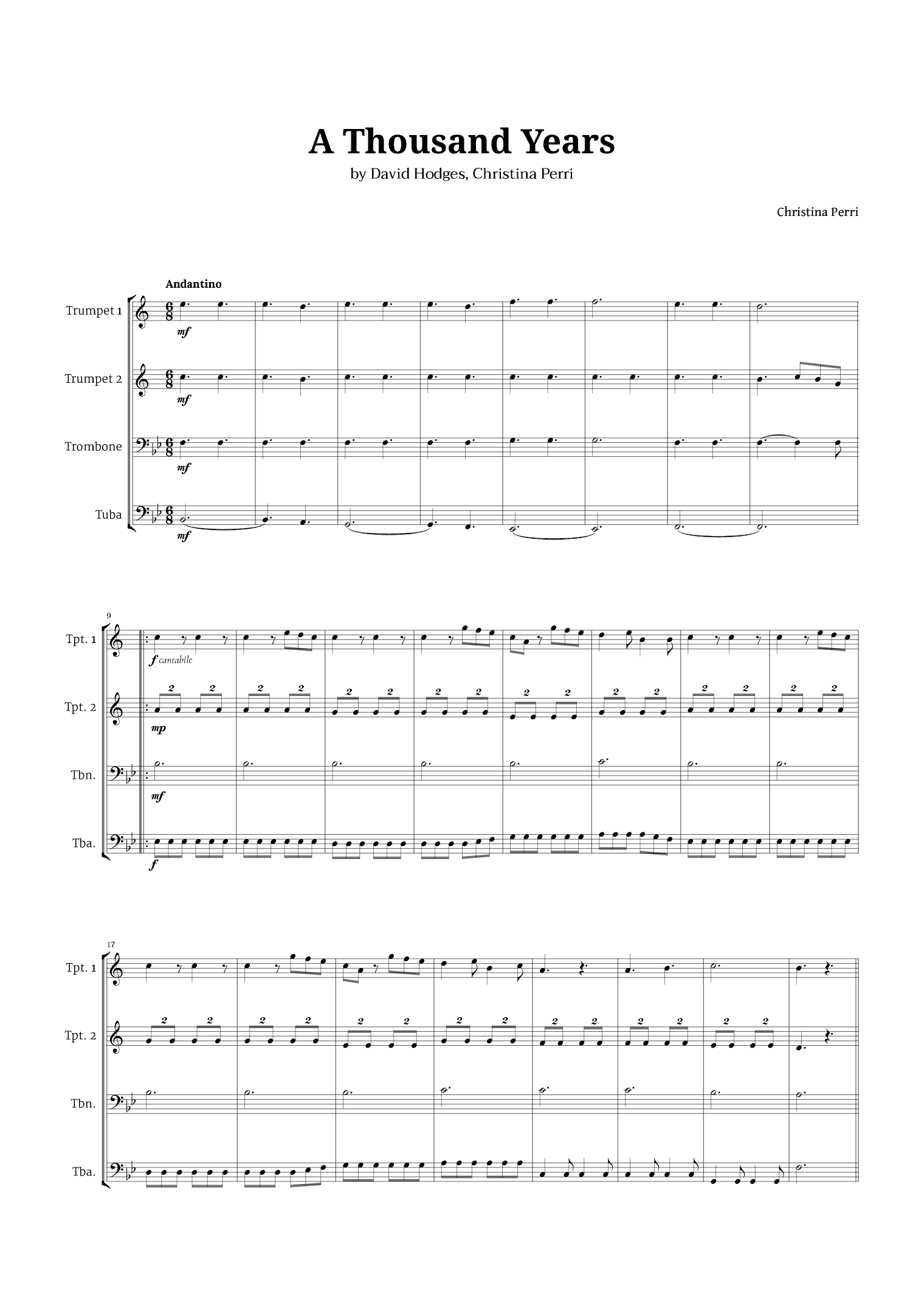 A Thousand Years (arr. Langanho)