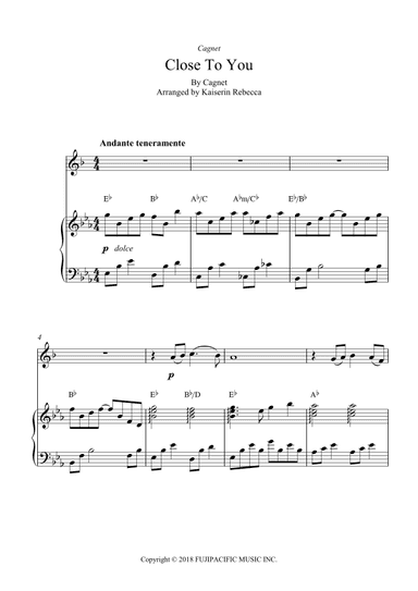 Close To You (arr. Kaiserin Rebecca)