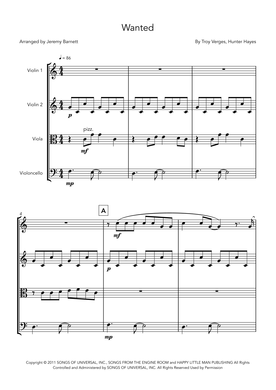 Wanted (arr. Jeremy Barnett)