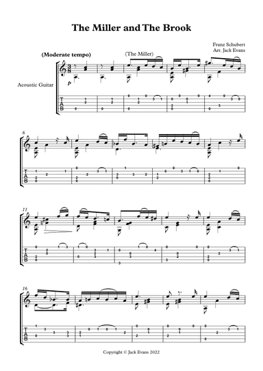 Schubert-The Miller and The Brook, solo guitar (arr. Jack Evans)