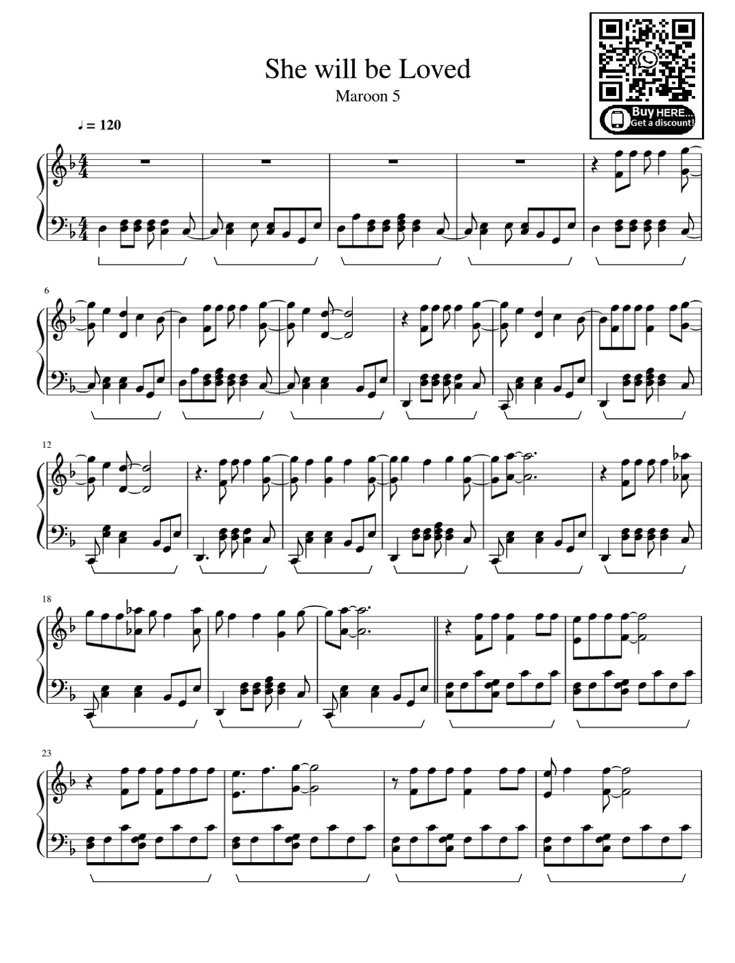 She Will Be Loved (arr. eduardo)