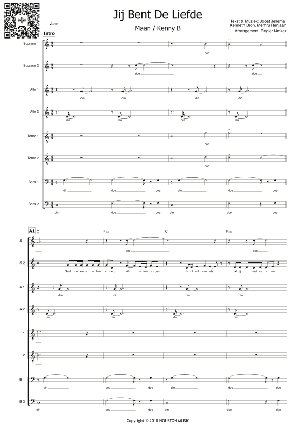 Jij Bent De Liefde (arr. Rogier Ijmker)