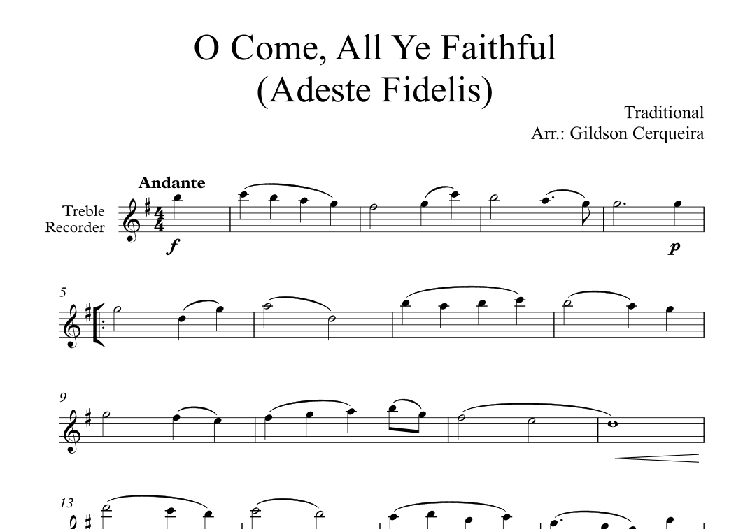 O Come, All Ye Faithful (Adeste Fidelis) (arr. Gildson Cerqueira)
