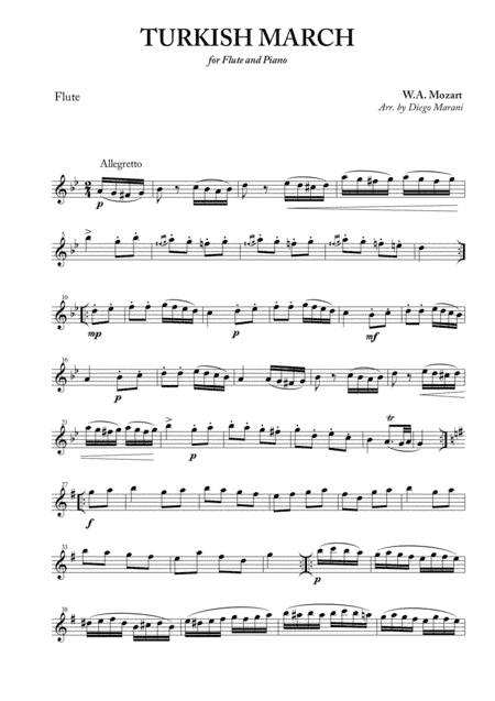 Turkish March for Flute and Piano (arr. Diego Marani)