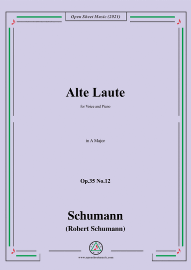 Schumann-Alte Laute,Op.35 No.12,in A Major (arr. Open Cloud)