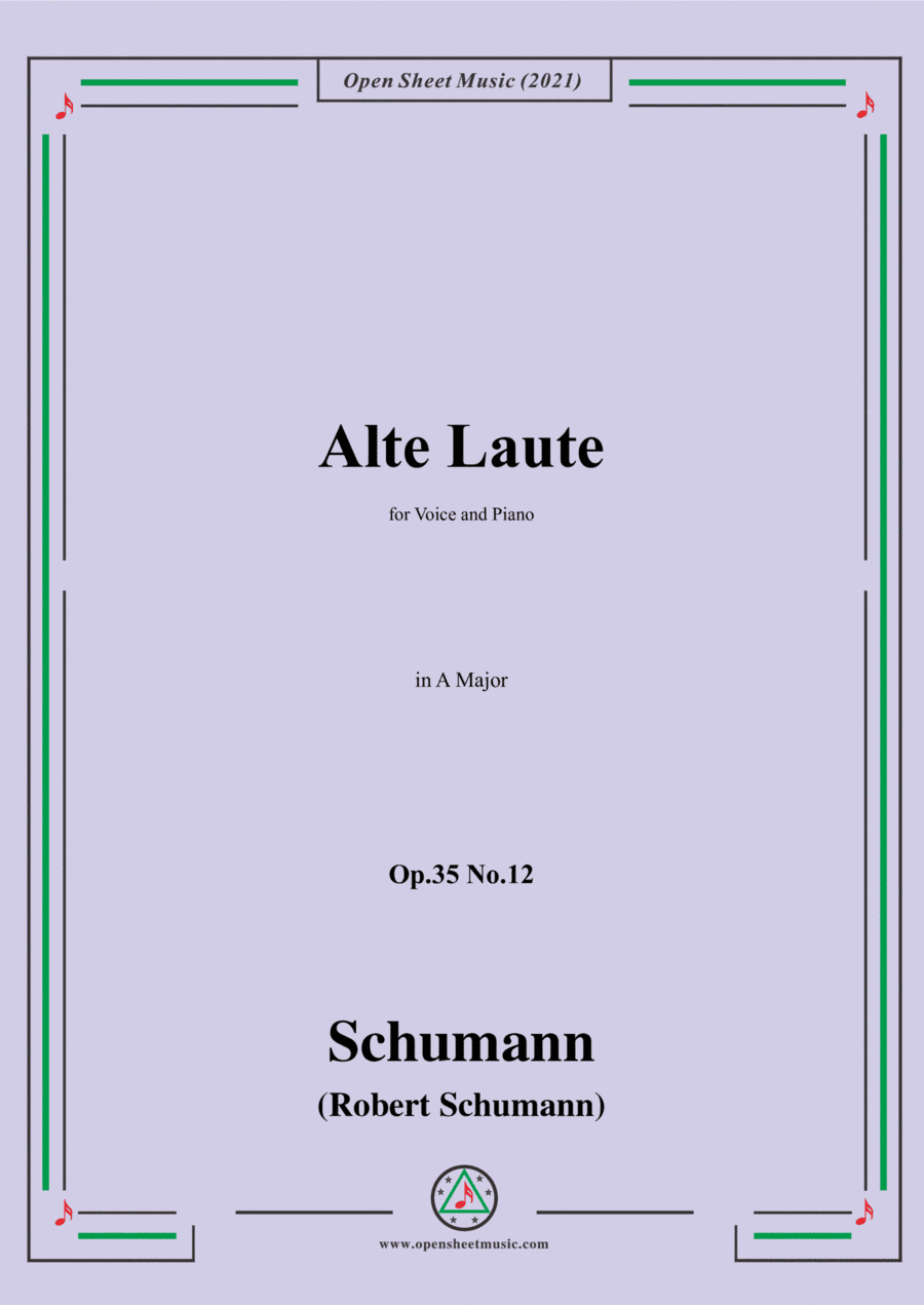 Schumann-Alte Laute,Op.35 No.12,in A Major (arr. Open Cloud)