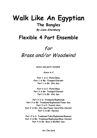 Walk Like An Egyptian (arr. Tim Curd)