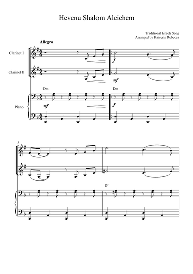 Hevenu Shalom Aleichem (arr. Kaiserin Rebecca)